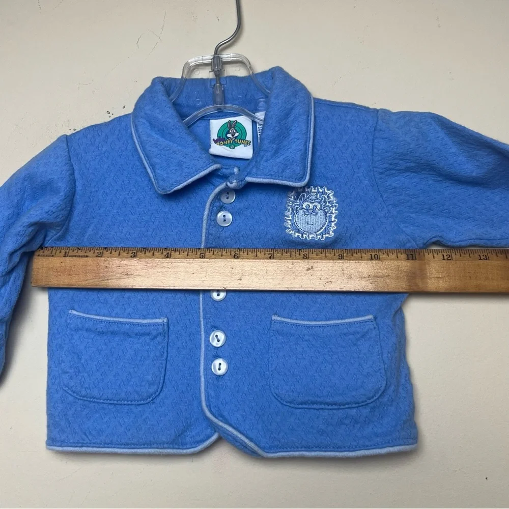 Vtg Baby Looney‎ Tunes PJ Top Button Up Infant Size 12M Taz 90s